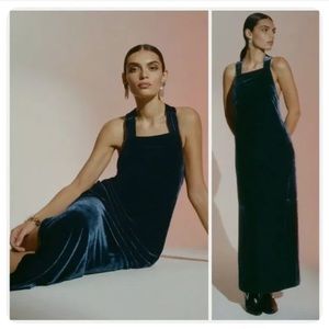 Anthropologie NWT Halter Velvet Maxi Dress Size XL.